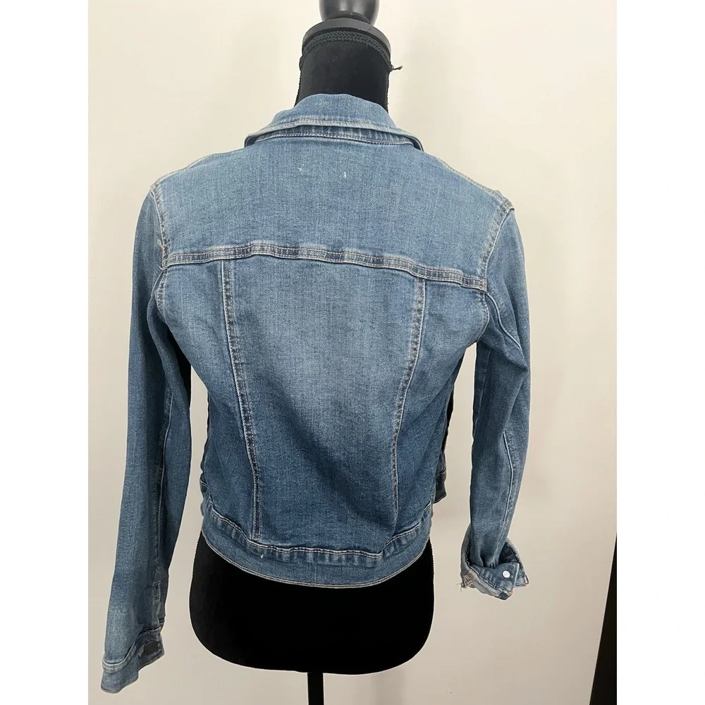 Old Navy Kids XL 14 Blue Denim Trucker‎ Jacket Medium Wash Button Front Collared
